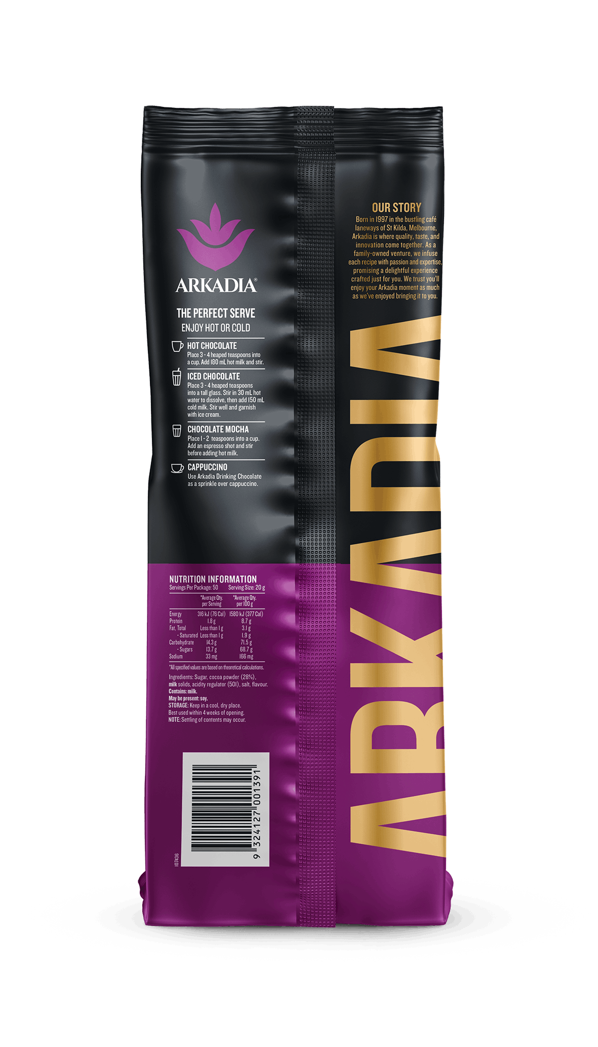 ARKADIA Drinking Chocolate 28% Cocoa 1KG