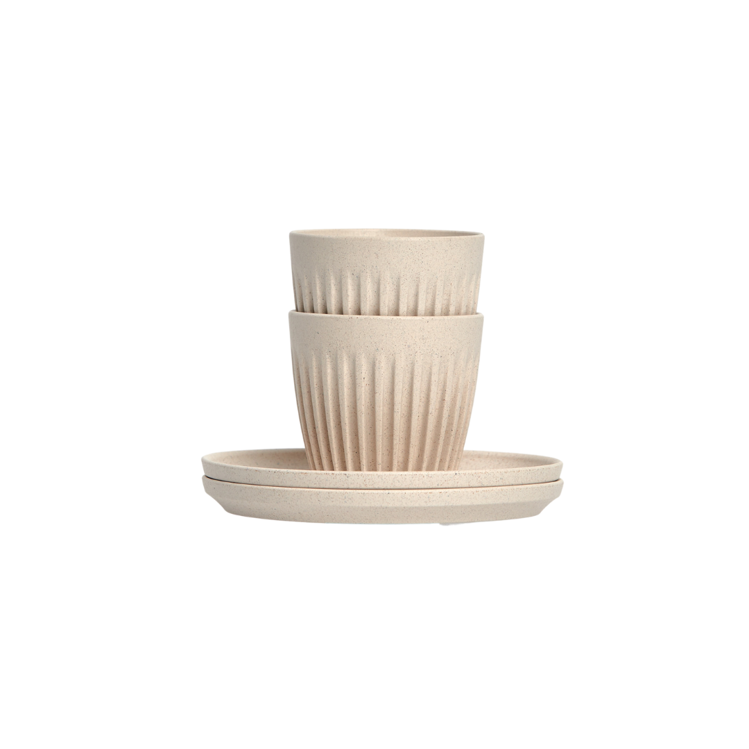 HUSKEE CLASSIC ESPRESSO CUP & SAUCER 3OZ x 2SETS