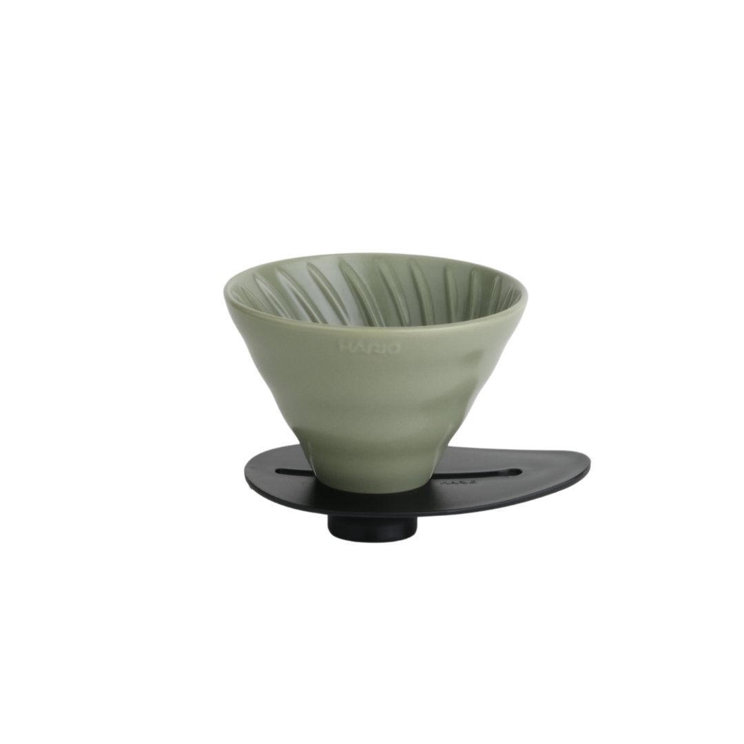 HARIO V60 SWITCH DRIPPER CONE W HOLDER (OLIVE GREEN)