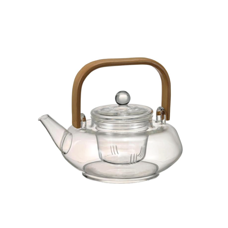 HARIO GLASS TEAPOT WITH WOODEN HANDLE 700ML