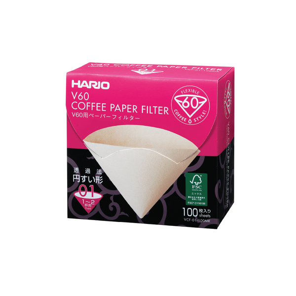 HARIO V60 UNBLEACHED FILTER PAPER (BROWN)
